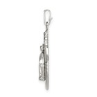 Sterling Silver White Epoxy   Crystal Miraculous Medal Pendant Pendant