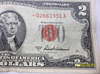 1953a Rare  2 Red Seal Star Note Circulated  Only 720 000 Printed Low Serial  