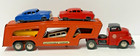 Sss Japan Tin Friction Auto Transport Hauler 4 Cars 12 Inch Vintage 1950 s