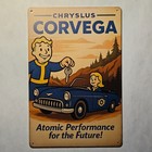 Fallout Corvega Metal Tin Sign 12 x8  Wall Decor     Vault Boy Retro Car Poster