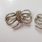 Vintage Rhinestone Shoe Clips Bows Clear Stones Super Sparkle Retro Accessory