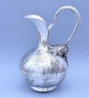Beautiful Solid Silver Pitcher With Hand Chiselled Decoration