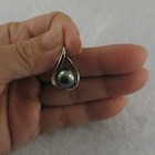 Sterling Silver 925 Wave Black Pearl Pendant