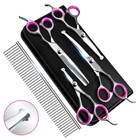 6pcs Professional Pet Dog Grooming Scissors Set Straight Curved Thinning Shear