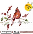  5554  Two Paper Beverage   Cocktail Decoupage Art Craft Napkins - Red Cardinals