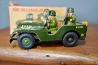 Vintage Army Willys Jeep Japan Tin Litho Friction Military Toy Car Model W  Box