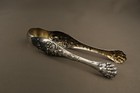 Antique Spanish 916 Silver Sugar Tongs Lion Claw Grips Vermeil Gold Gilt Inside