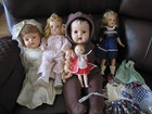 Lot Of Six  6  Vintage   Antique Composition Dolls   7  To 24  Tall