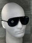 Vtg Turbo Sport Aviator Oversized Ski Sun Teardrop Dark Lens Pilot Sunglasses 