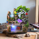 Indoor Tabletop Water Fountain Rockery Waterfall Decor  Home Led Resin Ornament