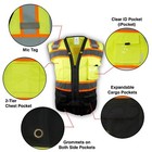 Surveyor Black  Lime Two Tones Safety Vest  Ansi  Isea 107-2015  Photo Id Pocket
