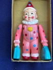Vintage Occupied Japan Wind Up Toy Celluloid Tumbling Pierrot Clown Mint In Box