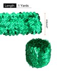 1 Yards 2 Inch Elastic Sequins Trim 5 Row Flat Sequin Strip Green