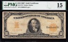 Nice Scarce Choice Fine  1907  10 1172 Teehee Burke Gold Certificate  Pmg 15 