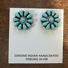 Native American Navajo Indian Cluster Post Blue Turquoise Earrings Omg Zuni  d