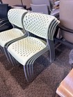Lot Of 5 Side   Stack Chairs By Izzy Design In Mint Cream Finish