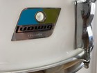 Ludwig Vistalite Snare Drum White Opaque Acrylic 5x14 8-lug 70s Vtg Blue Olive