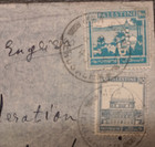 Palestine Cover 1943 Jerusalem To Usa Registered Censored Backstamps 115 Mils 