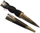 Celtic Irish Scottish Knife Sgian Dubh Dirk Dagger Hand Made Leather Sheath