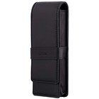 Diloro Triple Napa Leather Pen Pencil Case Holder Black