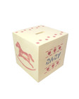New Vintage 4  Square Handmade Wooden  baby  Bank Country Decor Stenciled