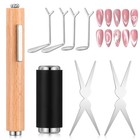 8 Pcs Cat Eye Magnet Set  Multi-function Cat Eye Nail Magnet Tool Scissor Black