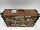 Vintage 1940s Suitcase Luggage Hard Case Great Travel Stickers Us