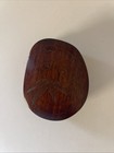 An Old Chinese Carved Wood Rounded Imperial Box W  Marked Cover -estate