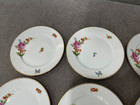 Vintage Antique German Krautheim   Adelberg Porcelain Set Of 8 Plates Floral Dec