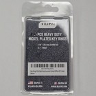 8 Pack Silipac Split Key Rings - 30mm - Nickel Plated One Piece Heavy Duty Metal