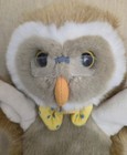 Dakin Vintage Plush Owl Hand Puppet With Yellow Bow Tie And Glasses 1990