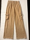 Wild Fable Cargo Sweatpants Womens Small Tan Brown Wide Leg Cotton Blend 30 