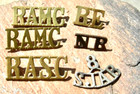 Wwi Lot Of 6 England Great Britain Uk British Royal Army  brass Shoulder Titles 