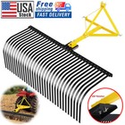 60  3 Pt Landscape Rock Rake For Category 1 Tractor Attachment Soil Gravel Lawn