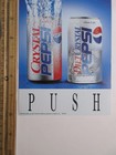 Vintage Crystal Pepsi Window Push Decal Sticker 5  X 8  