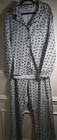 Rm Rebecca Minkoff Notch Collar Pajama Set  Navy White Floral Print Large Cozy