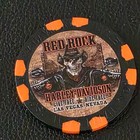 Red Rock Hd - Nevada  black orange Wide Print  Harley Davidson Poker Chip