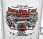 Harley Davidson Ride For Life Xvii Mda 2004 Large Glass Tankard Stein Mug 