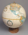 Vintage Replogle 12    World Globe      Classic Series - Wood Stand L  Tolman Relief