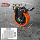 4 Inch Caster Wheels  Casters Set Of 4  Heavy Duty Casters With Brake 2200 Lbs  