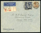 Netherlands Dutch East Indies Batavia To Akron Usa Registered Airmail Cover