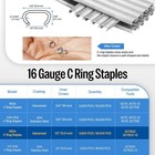 3 600-18 000 Pcs Meite 16 Gauge 1 2  Crown C Hog Ring Staples 5 8  Outer Crown