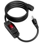 6ft 14awg Extension Cord With Switch  3-prong Grounded Power Cable  Heavy Duty