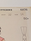 Butterick 6876 Slim Dress Sewing Pattern Ladies 14 Vtg 50 s Uc Button Front Easy