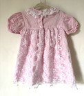 Vtg Pretty As A Picture Girls Dress 4t Pink Easter Aline Lace Shirt Sleeve Flora