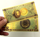  100 Bitcoin Cryptocurrency      24k Gold Foil Plated Collectible Banknote