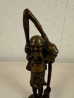 Vintage Japanese Bronze Statue   Figurine Ashinga   Tenaga W  Fish