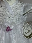 Baby Girl Baptism Dress White Christening Gown Size 1 W  Bonnet
