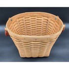 2005 Longaberger Leather Handles Basket Signed Tet W  Liner 11 5  X 9 25 