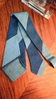 1940s Wide Tie Vintage Swing Art Deco Rayon Wool Blue Striped Wembley Summer 
